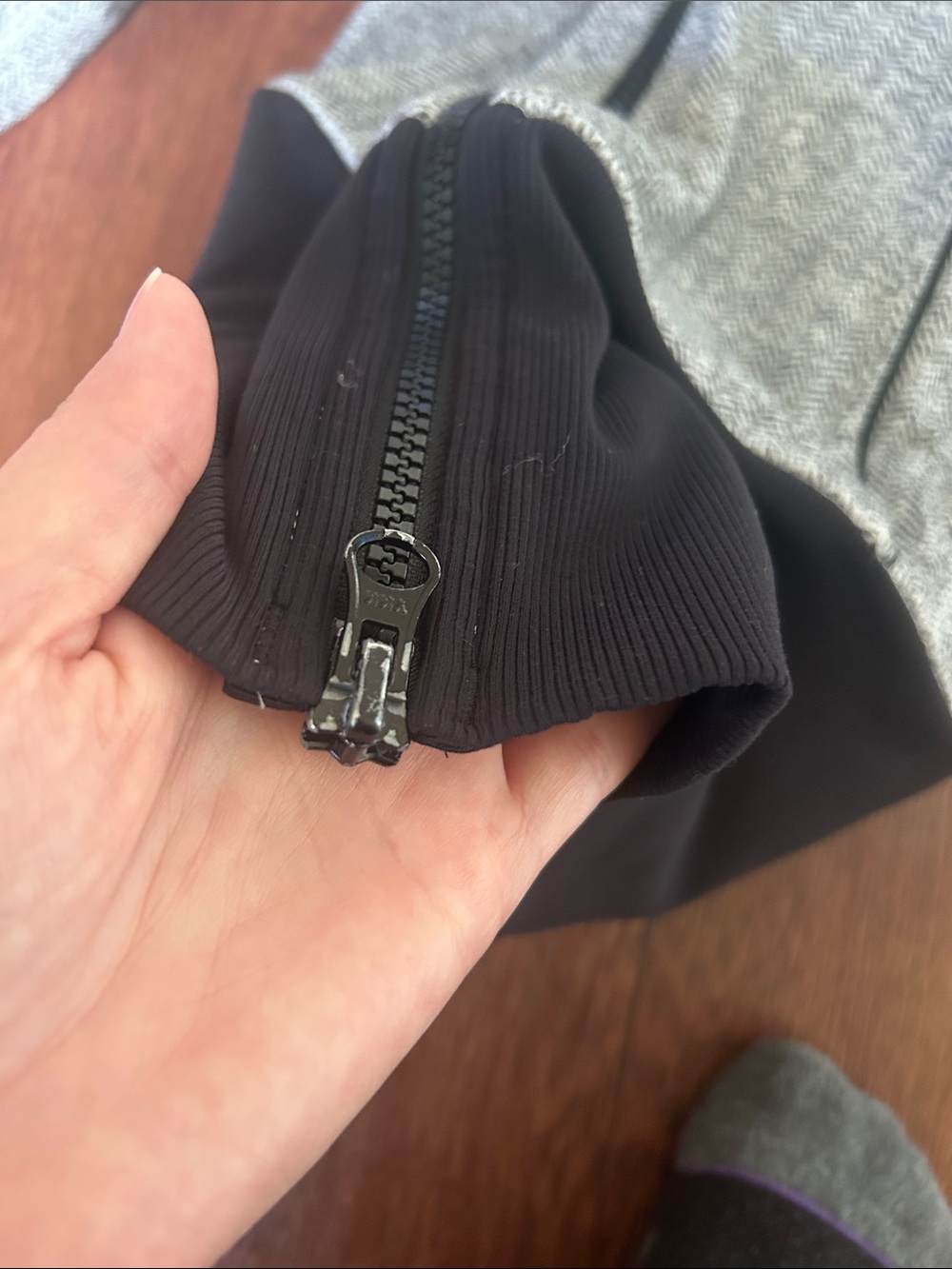 Lululemon Nice Asana Scuba Style Jacket Gray Black Herringbone - Women’s 4 - Picture 5 of 5